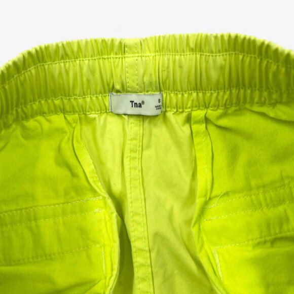 TNA Aritzia Cargo Pants Relaxed Mid Rise Adjustable Neon Green Women's Small - Picture 10 of 12